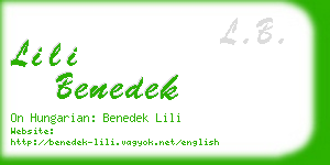 lili benedek business card